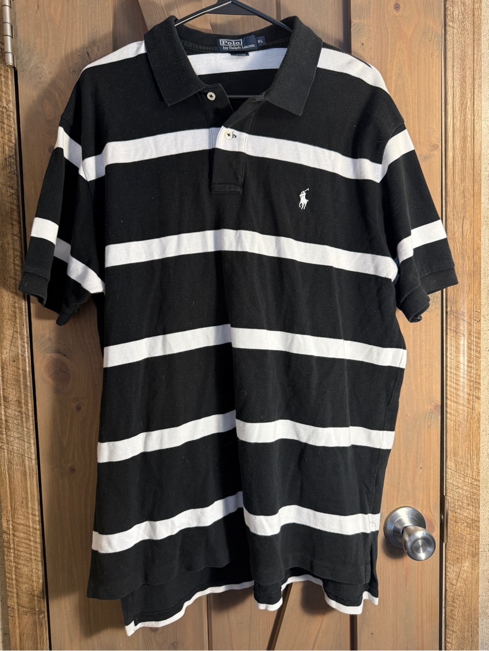 Ralph Lauren Men’s Black & White Horizontal Stripe Polo